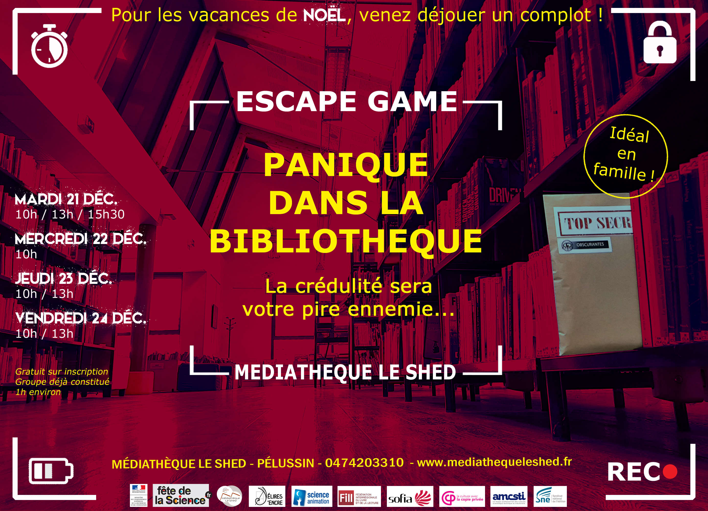 Affiche Panique dans la bibliothèque Noël