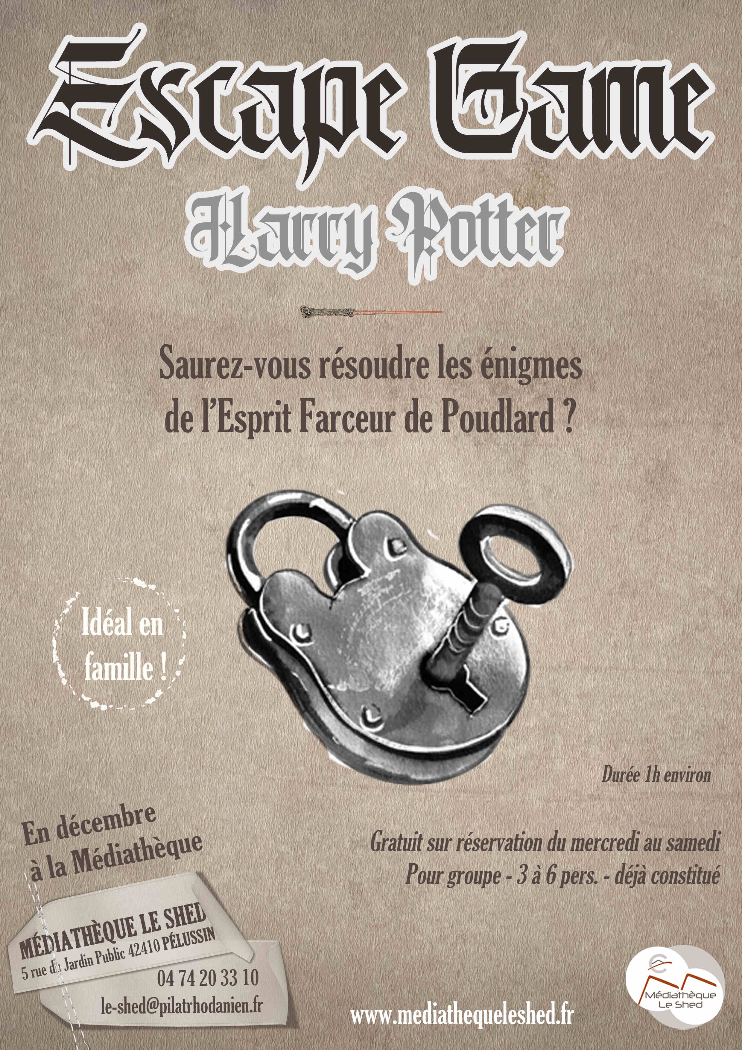 Affiche Escape Harry Potter décembre petit
