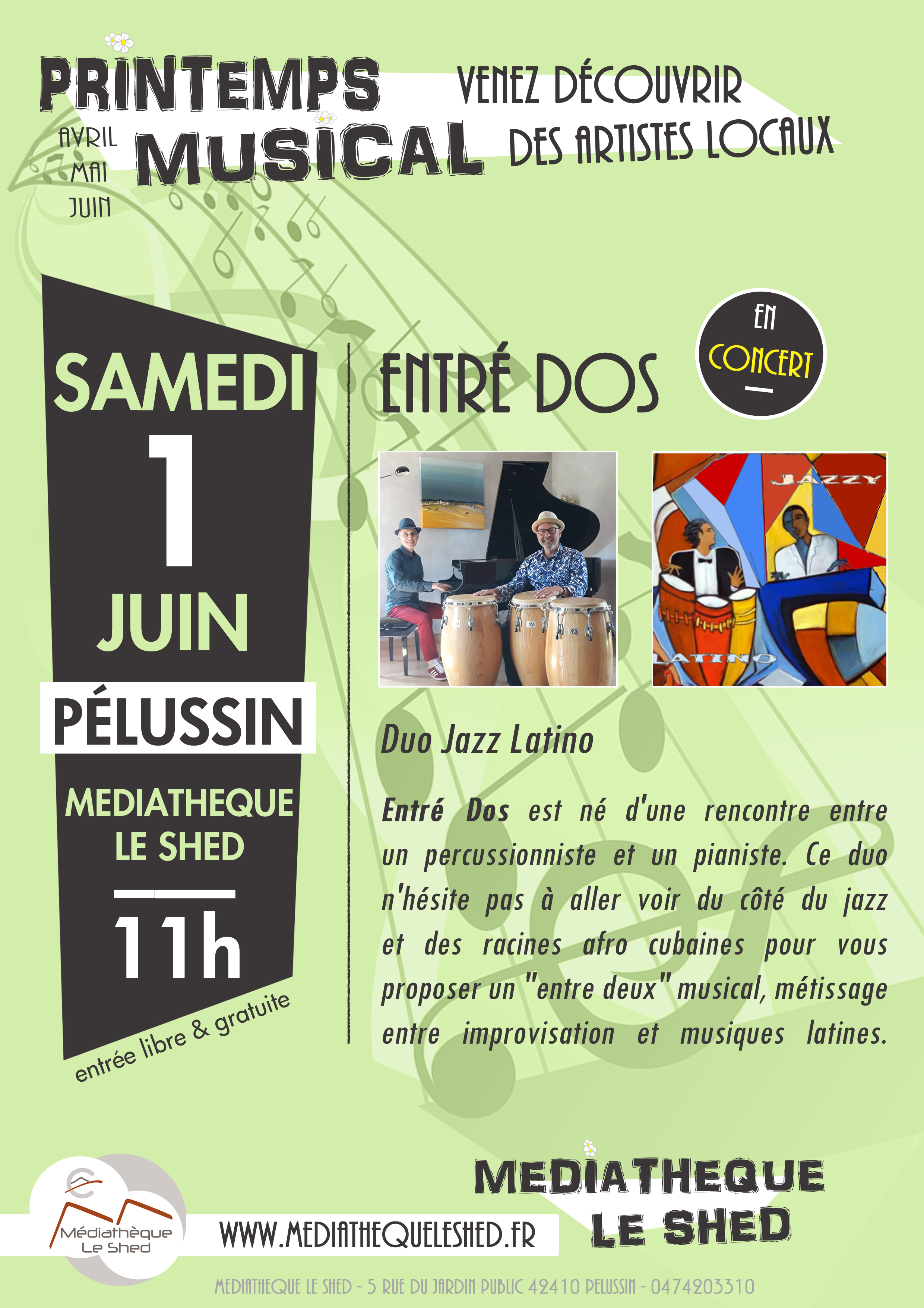 Affiche Concert 1 juin Entré Dos