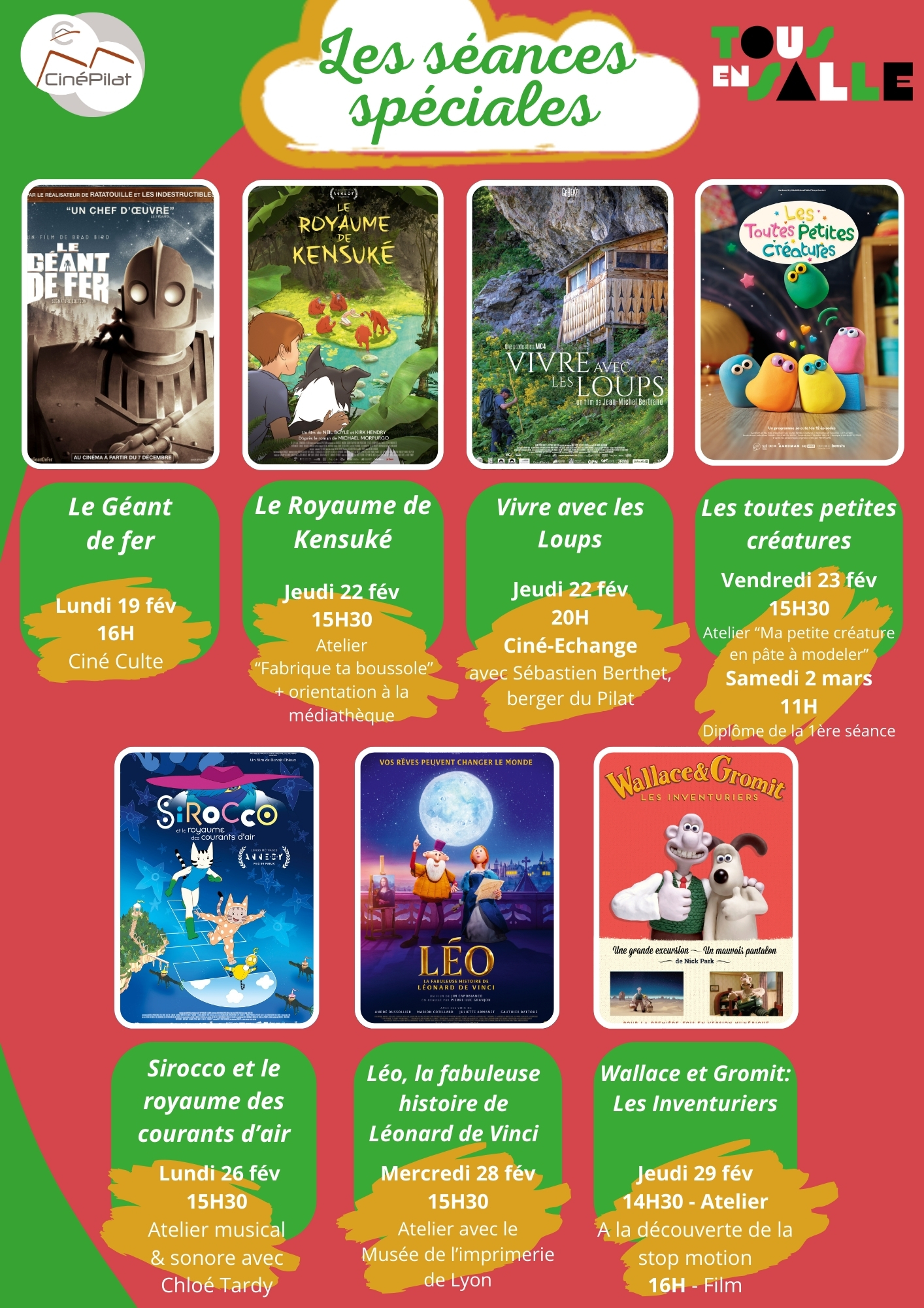 TOUS EN SALLE Séances spéciales