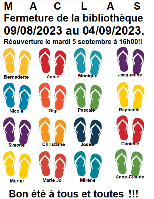 ETE 2023 fermeture annuelle