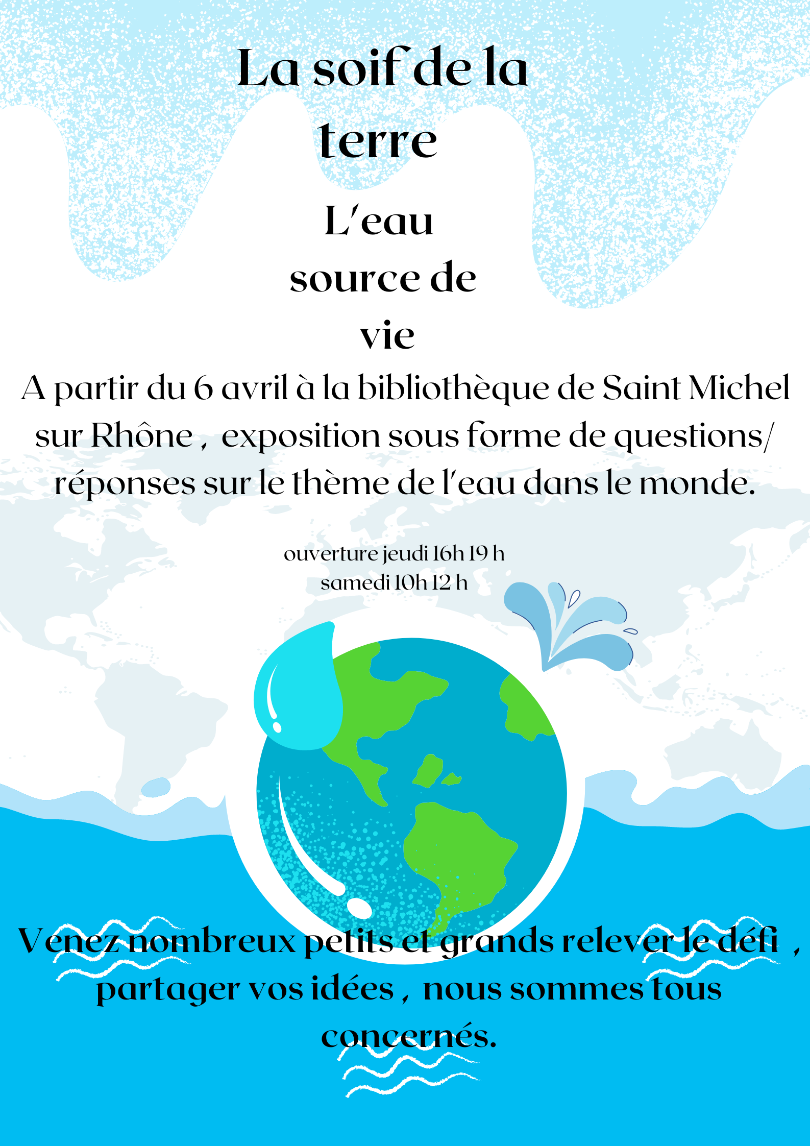 White Blue Modern World Water Day Poster2
